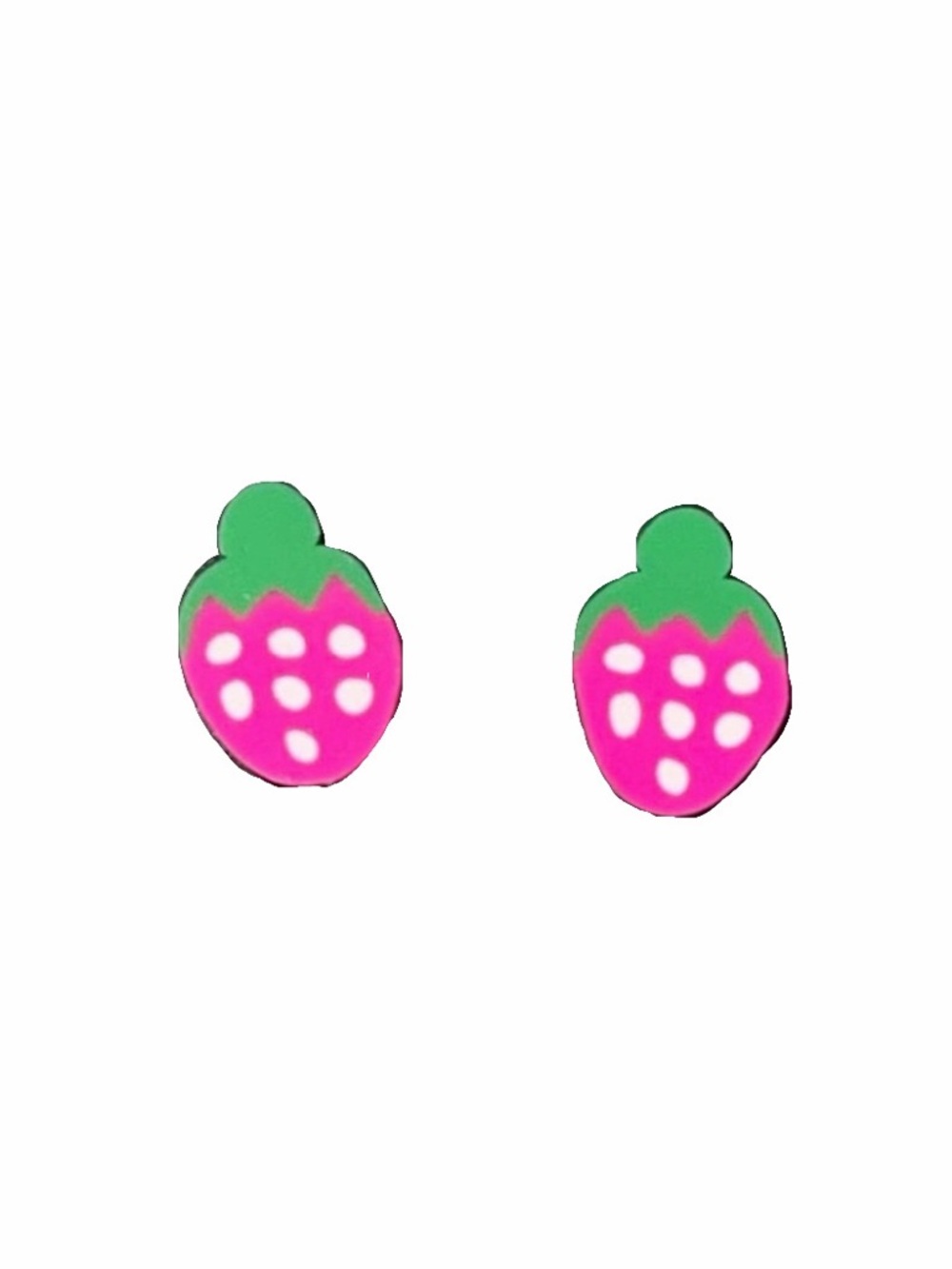 New Handmade Artisan Strawberry Polymer Clay Hypoallergenic Stud Earrings
